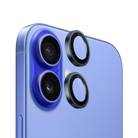 Folie sticla camera Iphone 16 /  16 Plus - Folie sticla camera iPhone 16 / iPhone 16 Plus  Blueo - Original Metal Frame Lens Protector Blue