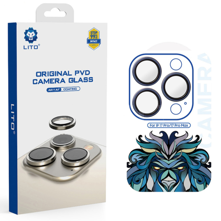 Folie camera Iphone 17 / 17 Pro Max - Folie sticla camera iPhone 17 Pro / iPhone 17 Pro Max Lito - Titanium AR Camera Glass Navy Blue