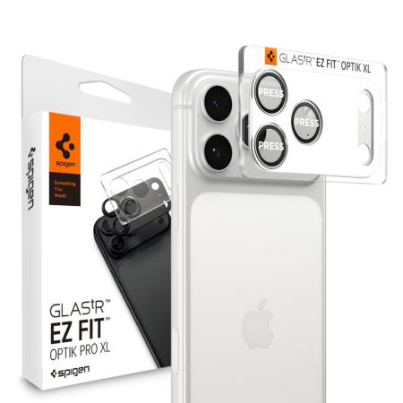 Folii - Folie sticla camera + platou Spigen Optik Pro XL 17 Pro Silver