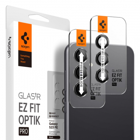 Folii Camera - Folie de Sticlă pentru Camera Samsung Galaxy S23 FE - Set 2x, Spigen GLAS.tR EZ FIT, Montaj Simplu
