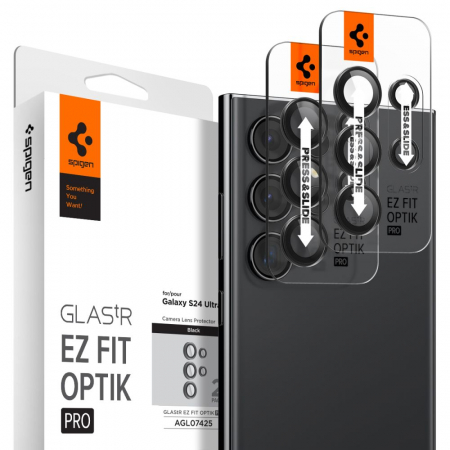 Folii - Pachet 2x Folie sticla camera Spigen GLAS.tR EZ FIT Samsung Galaxy S24 Ultra / S23 Ultra
