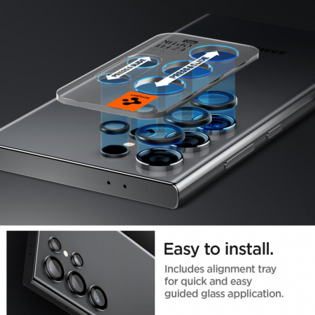 Pachet 2x Folie sticla camera Spigen GLAS.tR EZ FIT Samsung Galaxy S24 Ultra / S23 Ultra [6]