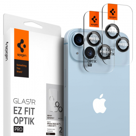 Folii Camera - Pachet 2x Folie sticla camera Spigen Optik iPhone 14 / 14 Plus