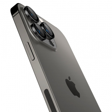 Pachet 2X Folie sticla camera Spigen Optik iPhone 14 Pro / 14 Pro Max / 15 Pro / 15 Pro Max / 16 Pro / 16 Pro max negru [2]