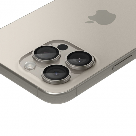 Pachet 2x Folie sticla camera Spigen Optik iPhone 15 Pro / 15 Pro Max titanium [7]