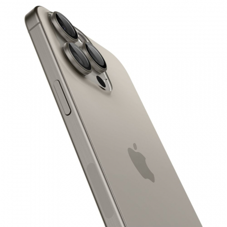 Pachet 2x Folie sticla camera Spigen Optik iPhone 15 Pro / 15 Pro Max titanium [6]