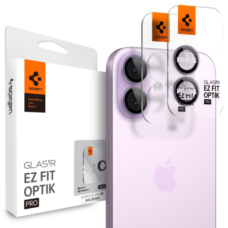 Folii Camera - Folie sticla camera Spigen - Optik.tR EZ Fit Pro Camera Glass (2 pack) - iPhone 17 / iPhone 16 Plus / iPhone 16 - Purple