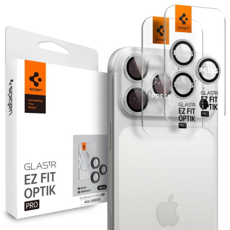 Folie sticla camera Spigen - Optik.tR EZ Fit Pro Camera Glass (2 pack) - iPhone 17 Pro Max/iPhone 17 Pro/iPhone 16 Pro Max/iPhone 16 Pro - Silver [5]
