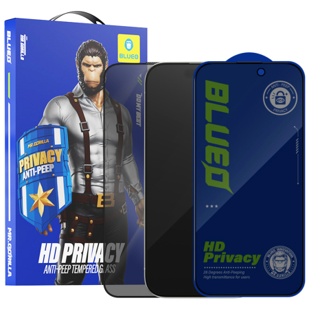 Folie sticla iPhone 14 Pro / 15 Plus / 16 Plus Max Blueo - Anti-Peep Privacy Glass Black [6]