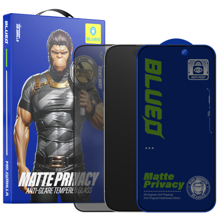 Folie sticla iPhone 15 / iPhone 16 Blueo - Anti-Peep Privacy Glass Matte Black [6]