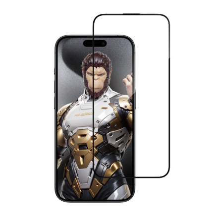 Folie sticla iPhone 16 Pro Max / iPhone 17 Pro Max / 18 Pro Max  Blueo - 3D Full Display Curved Edge AR Glass with Applicator Pro Black [1]