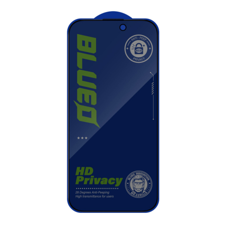 Folii - Folie sticla iPhone 17 Air Blueo Anti-Peep Privacy Glass with Applicator Pro Black