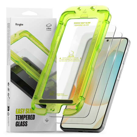 Folie sticla Samsung Galaxy A57 - Folie sticla Ringke - Easy Slide Tempered Glass (2 pack) - Samsung Galaxy A57 5G - Clear