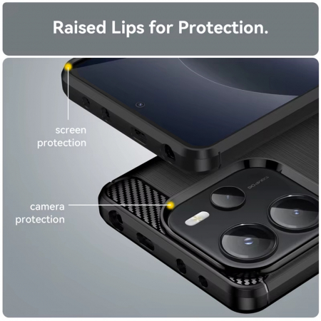 Husa carbon Silicone Techsuit Xiaomi Redmi Note 14 4G [1]