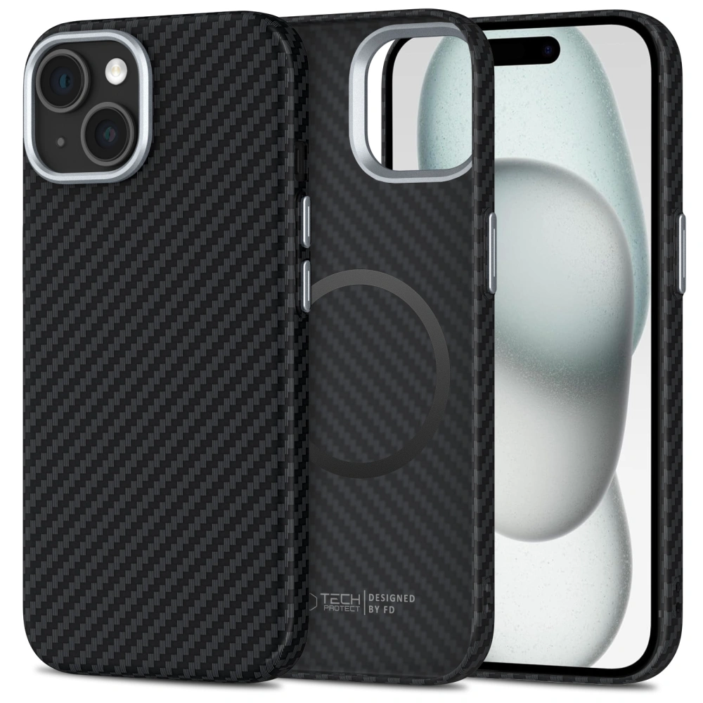 Husa Iphone 14 Apple - Husa Tech-Protect Ion Carbon Iphone 13 / Iphone 14 magsafe