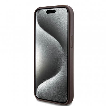 Husa Iphone 15 Guess logo metalic maro magsafe [1]