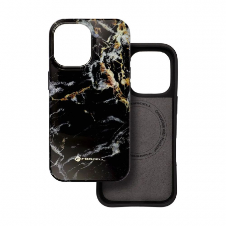 Husa Iphone 16 Forcell F-Protect Mirage marmura negru [4]