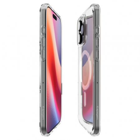 Husa IPhone 16 Pro Max  Spigen Ultra Hybrid  T magsafe alb buton acoperit [2]