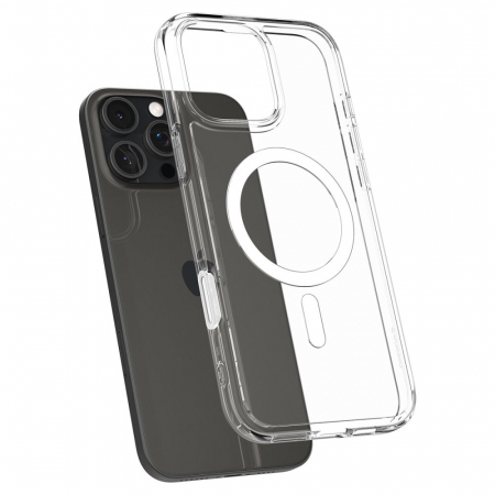 Husa IPhone 16 Pro Max  Spigen Ultra Hybrid  T magsafe alb buton acoperit [5]