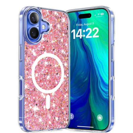 Huse Iphone - Husa Iphone 16 Techsuit Sparkly Glitter magsafe roz