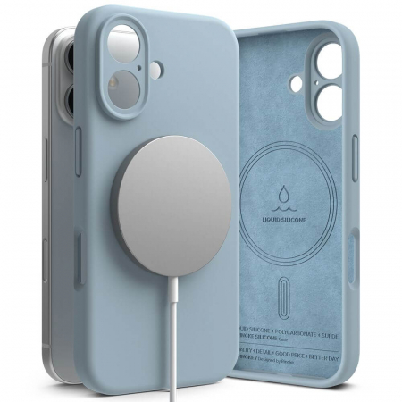 Husa Ringke Silicone Iphone 16 negru magsafe albastru [4]