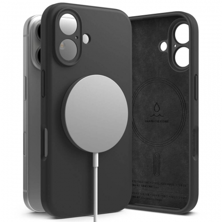 Husa Ringke Silicone Iphone 16 negru magsafe [3]