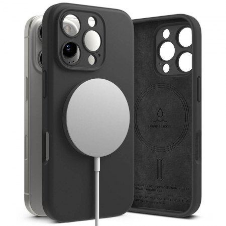Husa Ringke Silicone Iphone 16 Pro negru magsafe [3]