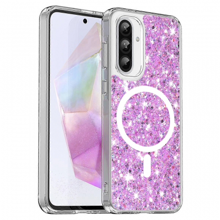 Huse Galaxy A - Husa Samsung Galaxy A36 / A56 5G Techsuit Sparkly Glitter magsafe magenta