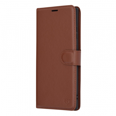 Huse Galaxy S - Husa carte Samsung Galaxy S23 Ultra Techsuit Leather folio maro