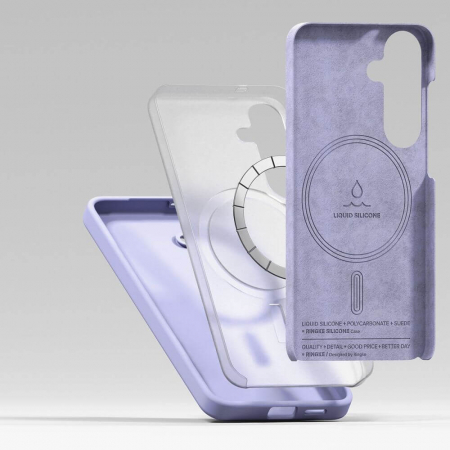 Husa Samsung Galaxy S25 Ringke Silicone mov magsafe [3]