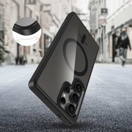 Husa Samsung Galaxy S25 Ultra Tech-Protect MagMat Magsafe negru transparent [1]