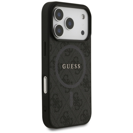 Husa silicon Guess iPhone 17 Pro - 4G Ring Classic Logo MagSafe (GUHMP17LG4GFRK)- Black [4]