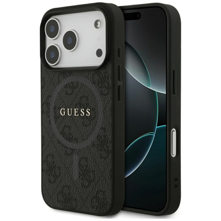 Husa silicon Guess iPhone 17 Pro - 4G Ring Classic Logo MagSafe (GUHMP17LG4GFRK)- Black [6]