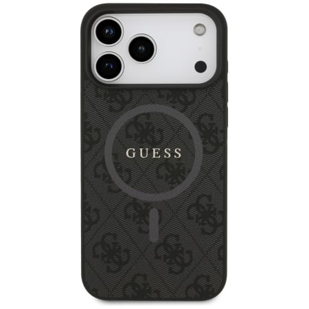 Huse Iphone - Husa silicon Guess iPhone 17 Pro Max - 4G Ring Classic Logo MagSafe (GUHMP17XG4GFRK) Black