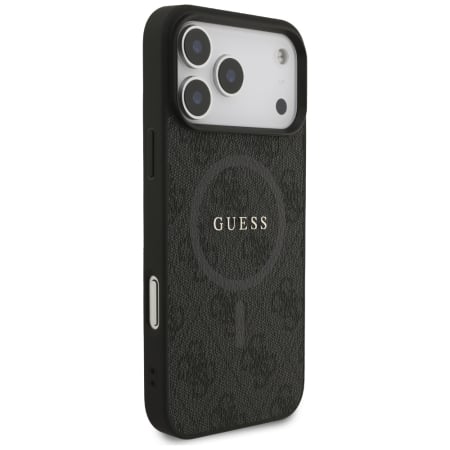 Husa silicon Guess iPhone 17 Pro Max - 4G Ring Classic Logo MagSafe (GUHMP17XG4GFRK) Black [4]