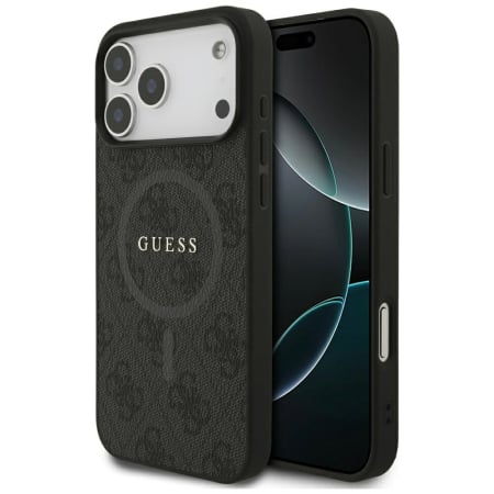 Husa silicon Guess iPhone 17 Pro Max - 4G Ring Classic Logo MagSafe (GUHMP17XG4GFRK) Black [6]