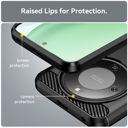 Husa silicon Honor Magic8 Lite Techsuit - Carbon Silicone Black [2]