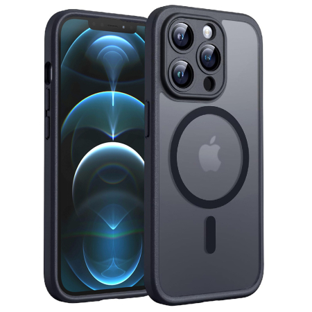 Husa Iphone 12 Apple - Husa silicon iPhone 12 Pro Max Techsuit - PureFrost MagSafe Frosted Black