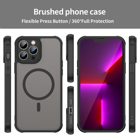 Husa silicon iPhone 13 Pro Max Techsuit - HaloFrost II MagSafe Black [3]