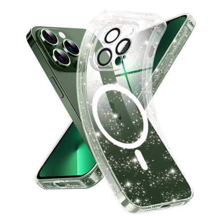 Husa Antisoc Iphone 13 Pro - Husa silicon iPhone 13 Pro Techsuit - SparkleSkin MagSafe Series Clear