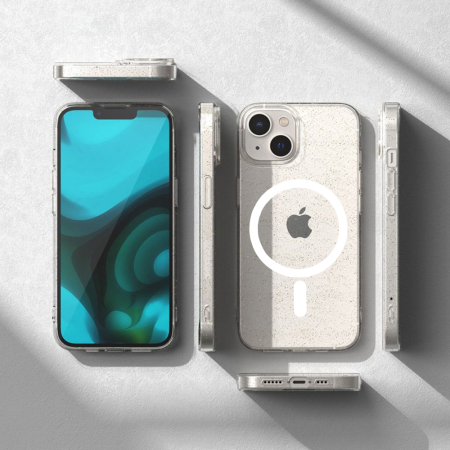 Husa silicon iPhone 13 Pro Techsuit - SparkleSkin MagSafe Series Clear [4]