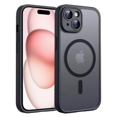 Husa Iphone 15 - Husa silicon iPhone 15 Techsuit - PureFrost MagSafe Frosted Black