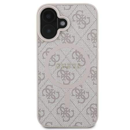 Husa silicon iPhone 16 Plus Guess - 4G Ring Classic Logo MagSafe (GUHMP16MG4GFRP) - Pink [5]