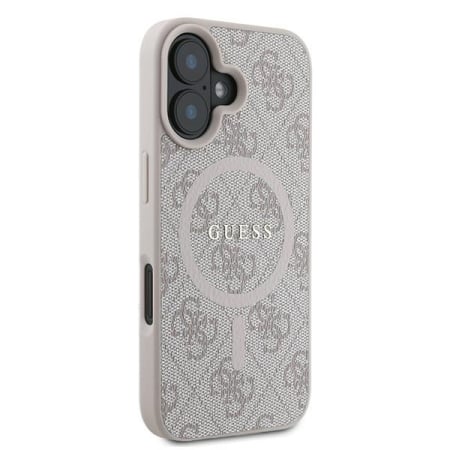 Husa silicon iPhone 16 Plus Guess - 4G Ring Classic Logo MagSafe (GUHMP16MG4GFRP) - Pink [2]