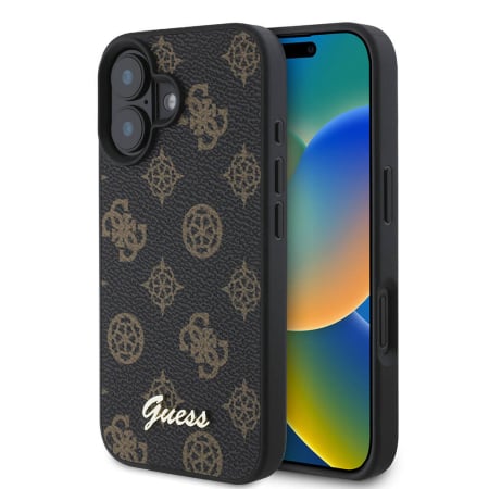 Husa silicon iPhone 16 Plus Guess - Peony Script MagSafe (GUHMP16MPGPYSK) - Black [6]