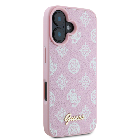 Husa silicon iPhone 16 Plus Guess - Peony Script MagSafe (GUHMP16MPGPYSP)  Pink [1]