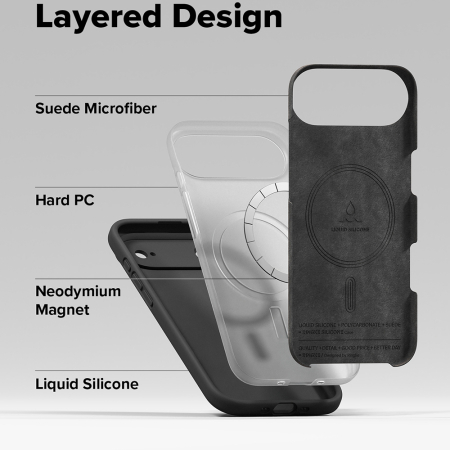 Husa silicon iPhone 17 Air Ringke - Silicone Magnetic MagSafe Black [4]