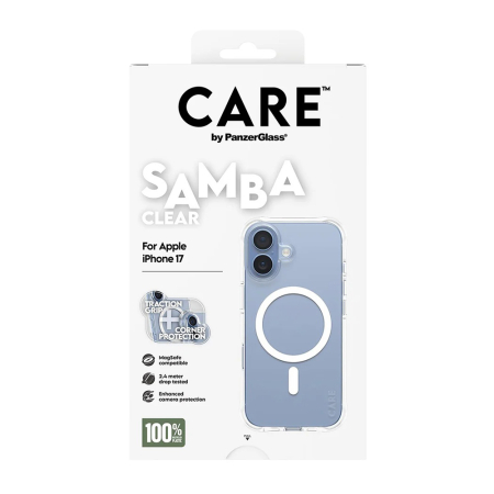 Husa silicon iPhone 17 PanzerGlass - CARE Fashionable Case w. White MagSafe Transparent [5]