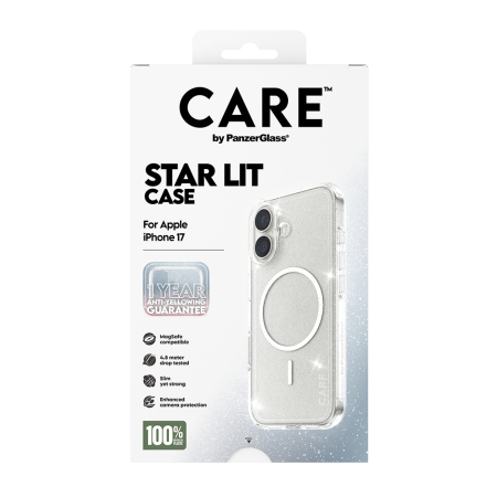 Husa silicon iPhone 17 PanzerGlass - CARE Flagship Urban Explorer Star Lit White MagSafe Clear [3]
