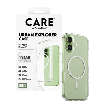 Husa silicon iPhone 17 PanzerGlass - CARE Flagship Urban Explorer White MagSafe Clear [6]